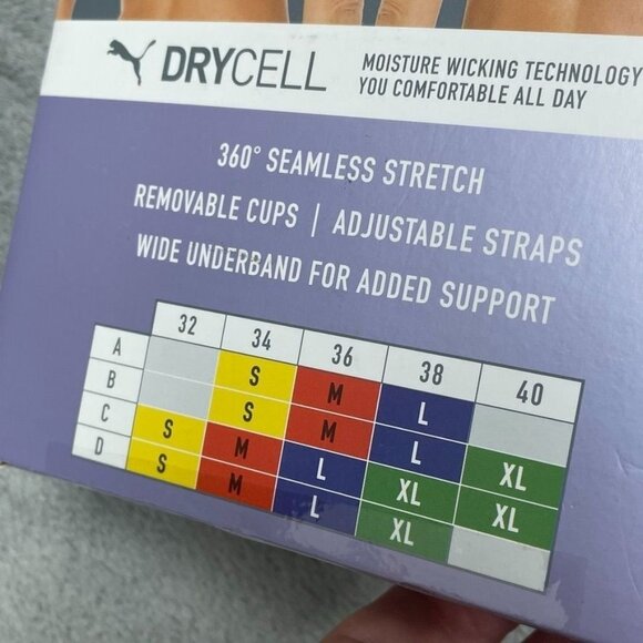 Puma 2 Pack Seamless Sports Bra XL Moisture-Wicking Adjustable d0230 - Picture 5 of 7